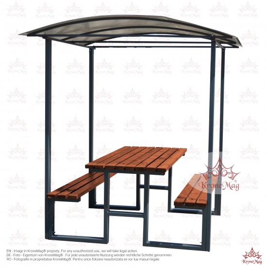 Street Furniture Picnic Set with roof TUSNAD 1
