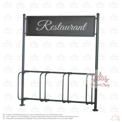 Street bike rack with advertising panel STREET-104.P