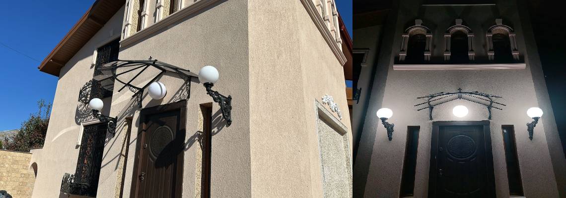 Day and night admiring the beauty of the wall brackets