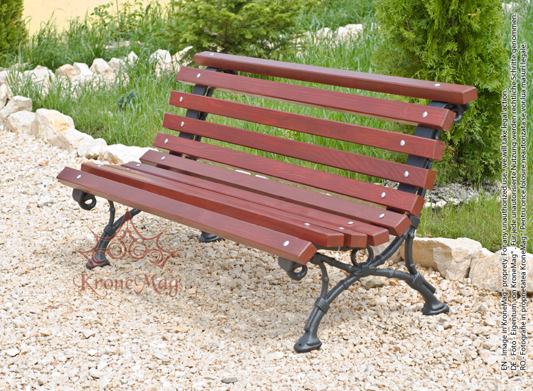 Bench Without Armrest Made Of Cast Iron, Garden Benches Wood And Cast Iron