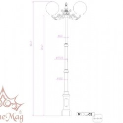 Decorative Cast Iron Lighting Post M1-C2